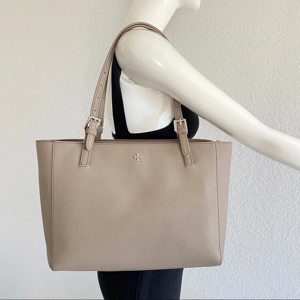 Tory Burch Beige Saffiano leather Tote